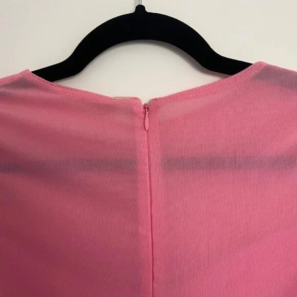 NWT, Meshki, Blaire Mesh Long Sleeve Bodysuit, Pink Size XS - Picture 4 of 5